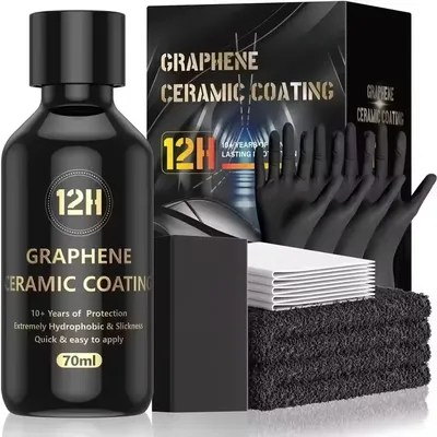 12H Graphene Ceramic Coating for Cars (70ml) 10+ Years of Long Lasting Protection Ultra High Gloss Extremely Hydrophobic