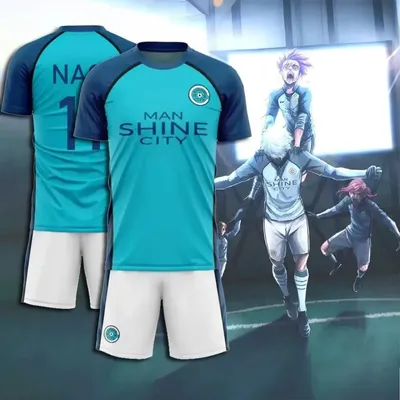 2025 Summer new Maillot Blue Lock jersey Men's T-shirt Short Anime Shine City Soccer men's jersey