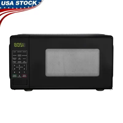 700W Compact Countertop Microwave Oven with LED Display Timer Child Lock 10 Power Levels Defrost