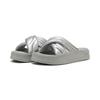 Sandale PUMA "Leadcat Platform Metallic Sandalen Damen", Gr. 38, aged silber gray echo, Obermaterial: Synthetik; Futter: Textil; Innensohle: Synthetik; Laufsohle: Synthetik, Schuhe