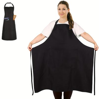 TEMU Plus Size Chef Apron, Neutral Professional Apron, Suitable For Cooking, Work, Baking (large Size) Image