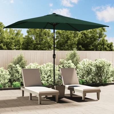 TEMU Parasol 200x300 Cm Green Rectangular, , Polyester Cover, Includes 6 Struts Image