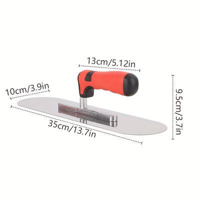 TEMU Concrete Tools, Stainless Steel Water Basin Shovel, Flat Finishing Trowel, Manual Tools For Cement Drywall Plastering And Masonry. Image