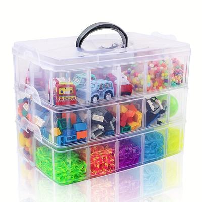 TEMU A 3-layer Stackable Storage Box With Dividers - 30 Compartments For Storing Arts And Crafts, Beads, Washi Tape, Toys For Teens, Jewelry, Beauty Products, And Sewing Supplies. Image