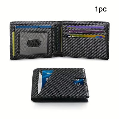 TEMU Men' Ultra-thin With 11 Credit Card Slots Leather Rfid Shielding Men'-thin Double-fold Wallet Image