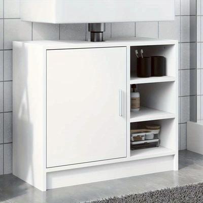 TEMU Bathroom Sink Cabinet White 63x29x55 Cm Wood Image
