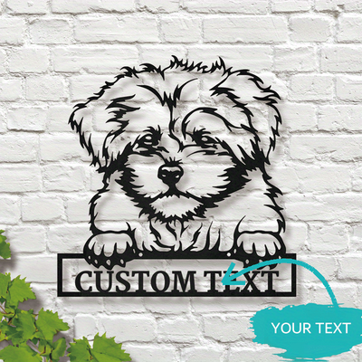 TEMU Tailored Bolonka Zwetna Dog Metal Name Wall Sculptures - Classic - Style Wall - Hanging. A , Electric - Free Gift For Dog Lovers, Personalized Metal Plaque, Custom Sign. Image
