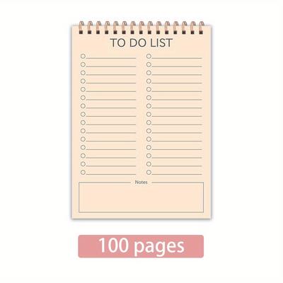 TEMU 1pc B6 Double-sided 60 Pages 100gsm Paper Coil Notepad - Daily List Notebook For Work, School, And Personal Planning - 7.1x5.1in, 4 Styles Image