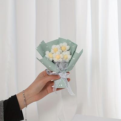 TEMU 1pc Artificial Daisy Puff Flower Bouquet – Vibrant Fabric Flowers In Elegant Wrapping For Mother’s Day, Valentine’s, Birthdays & Party Gifts Image