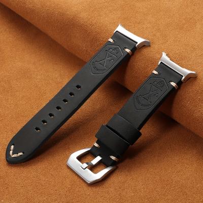 TEMU Handmade Cowhide Watch Strap For Galaxy Watch Ultra 47mm Bracelet For Galaxy Watch Watch 7 47mm Wristband Accessories Thicker Men Bracelet Image