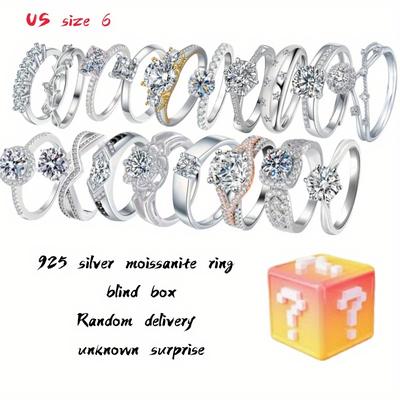TEMU S925 Silvery 1-2 Carat Moissanite Necklace Surprise Gift, Styles, Optional , Random Delivery, Birthday Anniversary Day Holiday Gift, With Gift Box Image