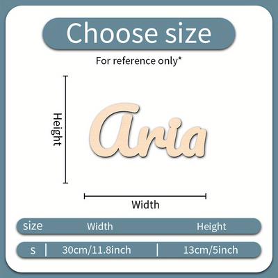 TEMU 1 Unique Customizable Wooden Name Sign, Bohemian Style Wall & Desk Decoration, No Power Needed, Decorative Hanging Ornament For Rooms, Living Room, Birthday, Ramadan Image