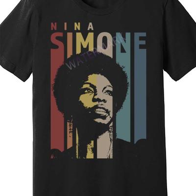 TEMU Men's Retro Nina Graphic T-shirt - Black Short Sleeve Cotton Tee With Vibrant Striped Design, Casual Round Neck, Machine Washable, , Tshirt | Artistic Print Shirt | Image