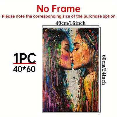 "TEMU Vibrant Canvas Poster - " Women " Art Wall Painting, Abstract Background, Ideal For Home, Office, Living Room, Bedroom Decor, Poster Wall Art" Image