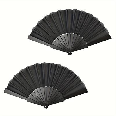 "TEMU 2pcs Folding Handheld Fans, 9" - Plastic, Elegant Design For Dancing &" Image