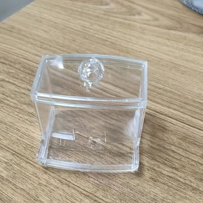 TEMU 1pc Large Capacity Cotton Holder, Clear Plastic Storage Container With Easy Dispenser, Unscented, Space-saving Organizer For Bathroom Countertops, Home & Kitchen Supplies Image