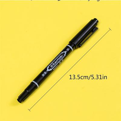 TEMU 1/3/5pcs Dual Tip Permanent Markers, Fine Point, Quick-dry & , Black Ink Sketch Pens For Drawing And Writing, Art School Supplies 14 & Up Image