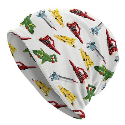 TEMU 1pc Thunderbirds-themed Funky Beanie Cap - Knitted Polyester (95%) And Elastane (5%) Stretchable Fashion Bonnet Hat For Men Image