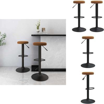 Barhocker 2 Stk. Braun Samt - Barhocker - Tresenhocker - Thekenhocker - Barstuhl Image