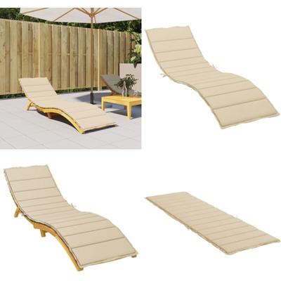 Vidaxl - Sonnenliegen-Auflage Beige 200x50x3 cm Oxford-Gewebe - Gartenliege Auflagen - Oxford Stoff Image