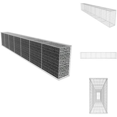 Gabionenwand mit Abdeckung Verzinkter Stahl 600x50x100 cm - Gabionenwand - Stahleinfassung Image