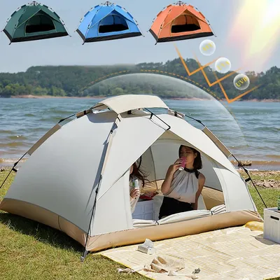 Automatic Instant Tent Thickened Uv50+ Waterproof Windproof Beach Camping Outdoor Shelter Sun Rain Protection