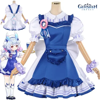 Spiel Genshin Impact Cosplay Hot Sigewinne Cobranded Luckin Kaffee Rollenspiel Kostüm Anime Blaues Image