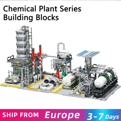 3 In 1 City Street View Building Blocks Natural Gas Storage Center Laboratory Transport Station Image