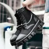 Sommer Hohl Männer Schwarze Stiefel Größe 39-45 Plattform Stiefeletten Herren Arbeit Schuhe Kette