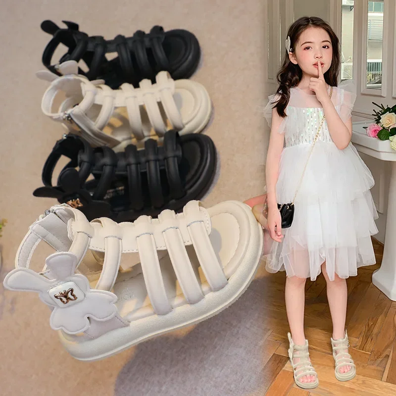 Mädchen Sandalen Heißer Verkauf Der Saison Neue Sommer Kinder High Top Römische Schuhe Prinzessin Weichen Boden Strand Schuhe Kleinkind Kinder Fuß Image