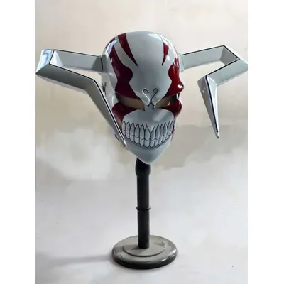 Neue Kurosaki Ichigo Cosplay Prop Maske Weiß Rot Schwarz Farbe Kostüm Zubehör Nach Maß Image