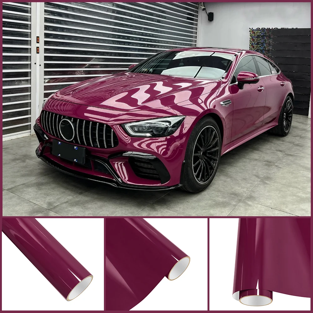 Metallic-Glanzfolie, Platin, Sternenlicht, Rubin, PET-Verpackung, Vinylfolie für Auto-Rollenfolie mit Größe 0,5/0,9 m x 1,52/3/16,5 m, Autoaufkleber Image