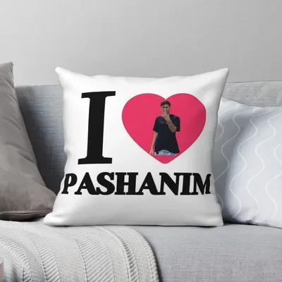 I Love Pashanim Can David Bayram Kissenbezug, Polyester, Leinen, Samt, bedruckt, Reißverschluss, Image