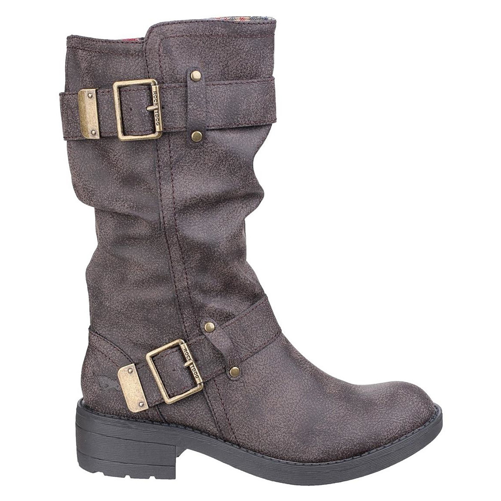 Rocket Dog Damen Kunstleder-Bikerstiefel Trumble (Braun)