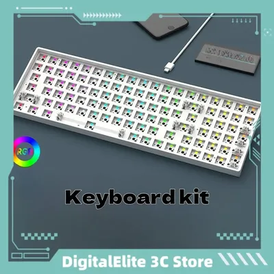 New 100 Key DK100 Mechanical Keyboard Personalized White Kit Single Mode Wired Customized Hot Plug