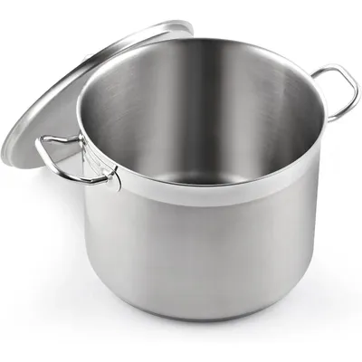 20 Quart Professional Grade Stock Pot with Lid, Silver