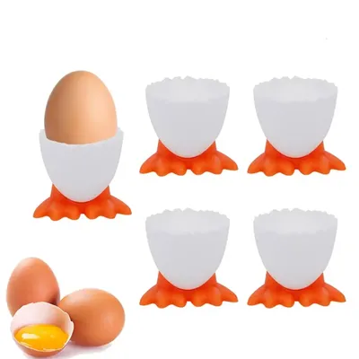 10PCS Creative Cute Egg Cup Holder Chicken Feet Egg Tray Egg Opener Separator For Fun Cutlery