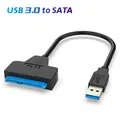Cavo USB 3.0 SATA 3 Adattatore Sata a USB 3.0 Fino a 6 Gbps Supporto disco rigido HDD SSD esterno da 2,5 pollici 22 pin Sata III A25 30 cm