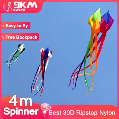 9KM 4m Windsock Spinner Turbine Line Laundry Pendant Soft Inflatable Show Kite 40D Ripstop Nylon
