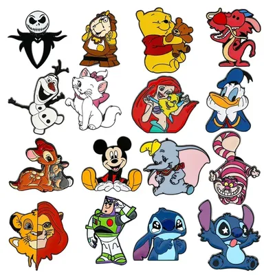 8/16 Pcs Family Anime Lilo & Stitch Brooch Creative Lilo Pelekai Enamel Pin Metal Badge Jewelry
