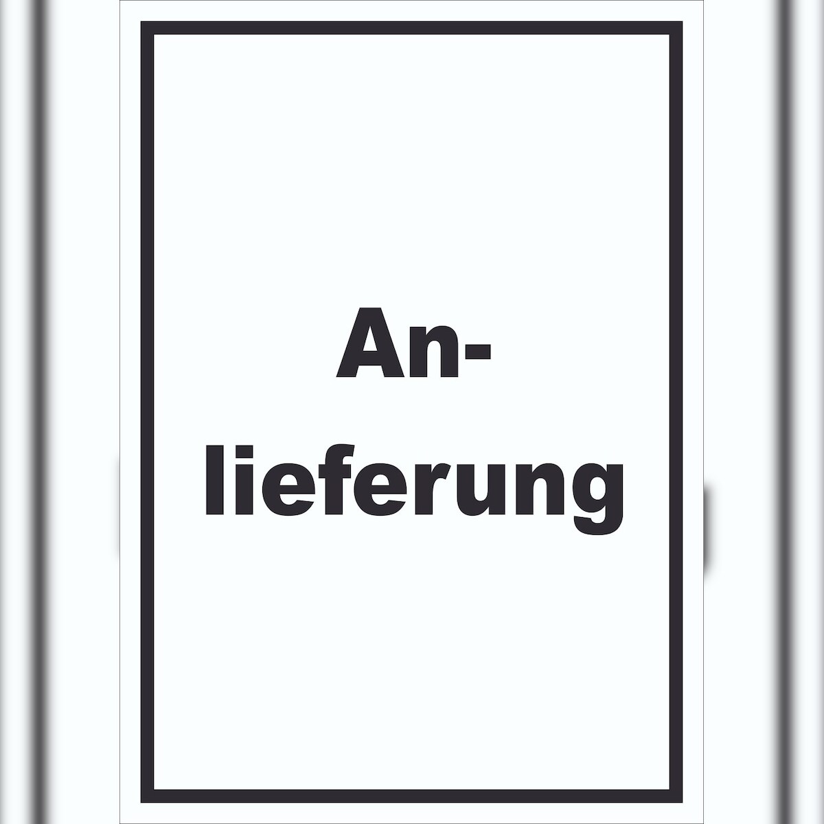 HB-Druck Anlieferung Schild mit Text Annahme hochkant A1 Rückseite selbstklebend Image