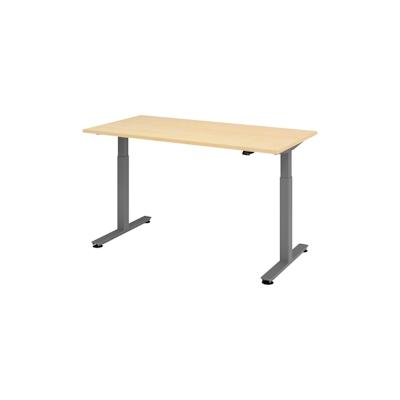 bümö elektrisch höhenverstellbarer Schreibtisch Ahorn 160x80 cm, Gestell: Graphit - Büroschreibtisch höhenverstellbar elektrisch, elektrischer Image