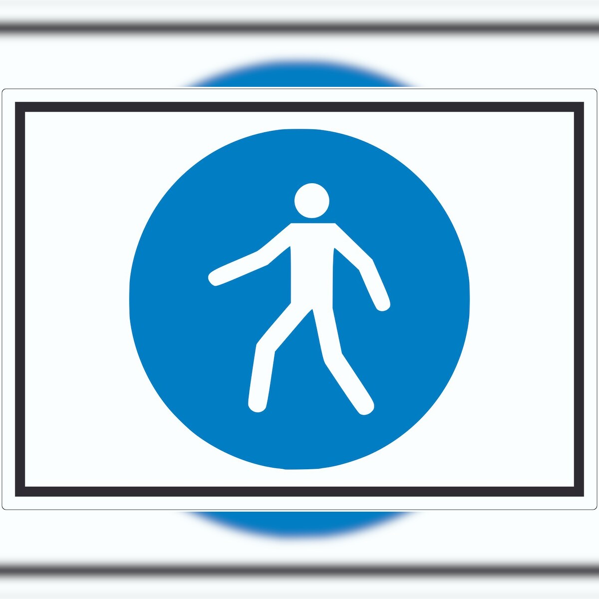 HB-Druck Fußgängerweg benutzen Symbol Aufkleber A8 (52x74mm) Image
