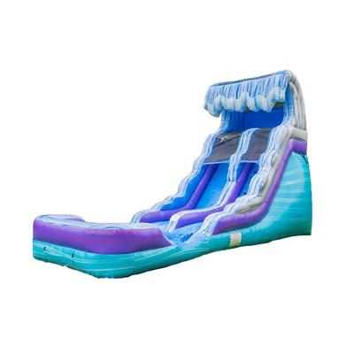 HeroKiddo Ocean Wave 16' Commercial Grade Inflatable Water Slide with Attached Pool and Drainage for Kids and Adults with Blower