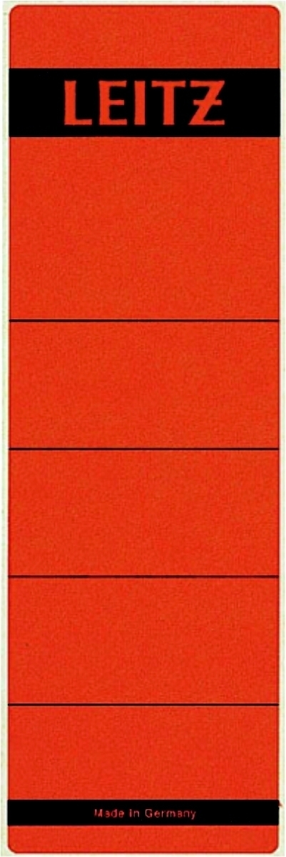 LEITZ Ordnerrückenschilder 61x191mm selbstklebend rot VE=10x10 Stück Image
