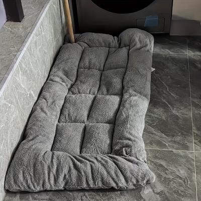 TEMU 1pc Cozy Long-haired Pet Bed Mat - Warm, Thickened For Dogs, Comfortable Nest, Polyester Fiber Filling, Rectangular Shape, Ideal For Small To Medium Breeds, Home Decor, Dog Bed Ma Image