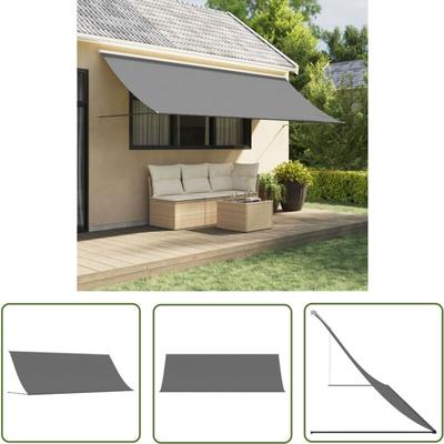 Markise Einziehbar Anthrazit 400x150 cm Stoff und Stahl - Markise - Sonnenschutz - Außenmarkise Image