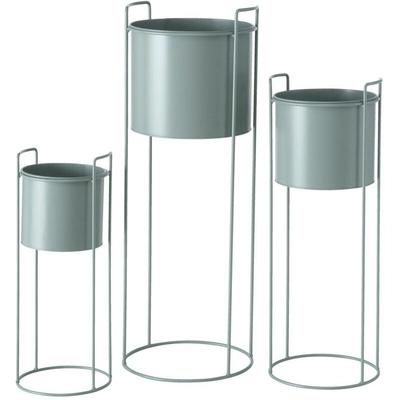Blumentöpfe mit Ständer melanda, Metall, hellgrün, 3er-Set Image