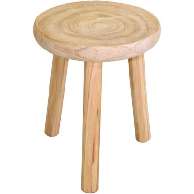 Holz Blumenhocker mit 3 Beinen - Ø 30 cm - Deko Hocker rund naturbelassen Image