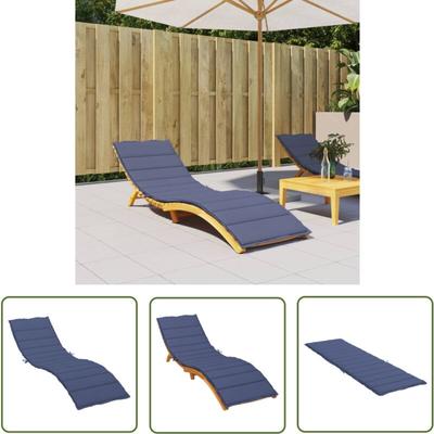 The Living Store Sonnenliegen-Auflage Marineblau Oxford-Gewebe - Gartenliege Auflagen - Liegepad Image